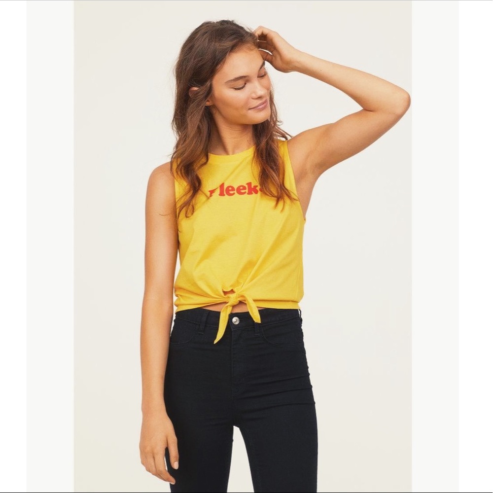 H&M Divided Yellow “Fleek” Top Size S